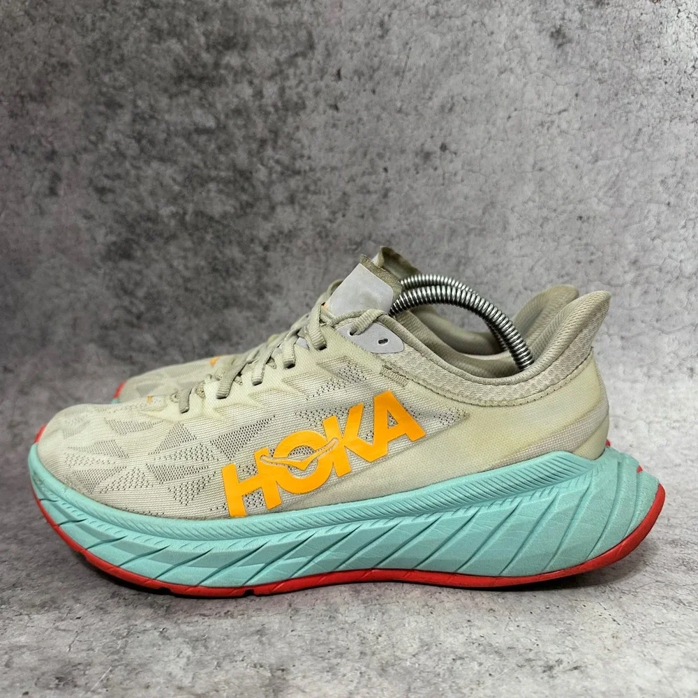 Hoka Carbon X 2 Mens Size 10 White Orange Running Shoes 1113526 WBOR